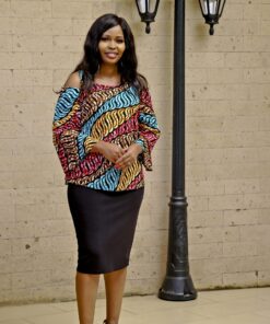 Cold Shoulder African Print Top